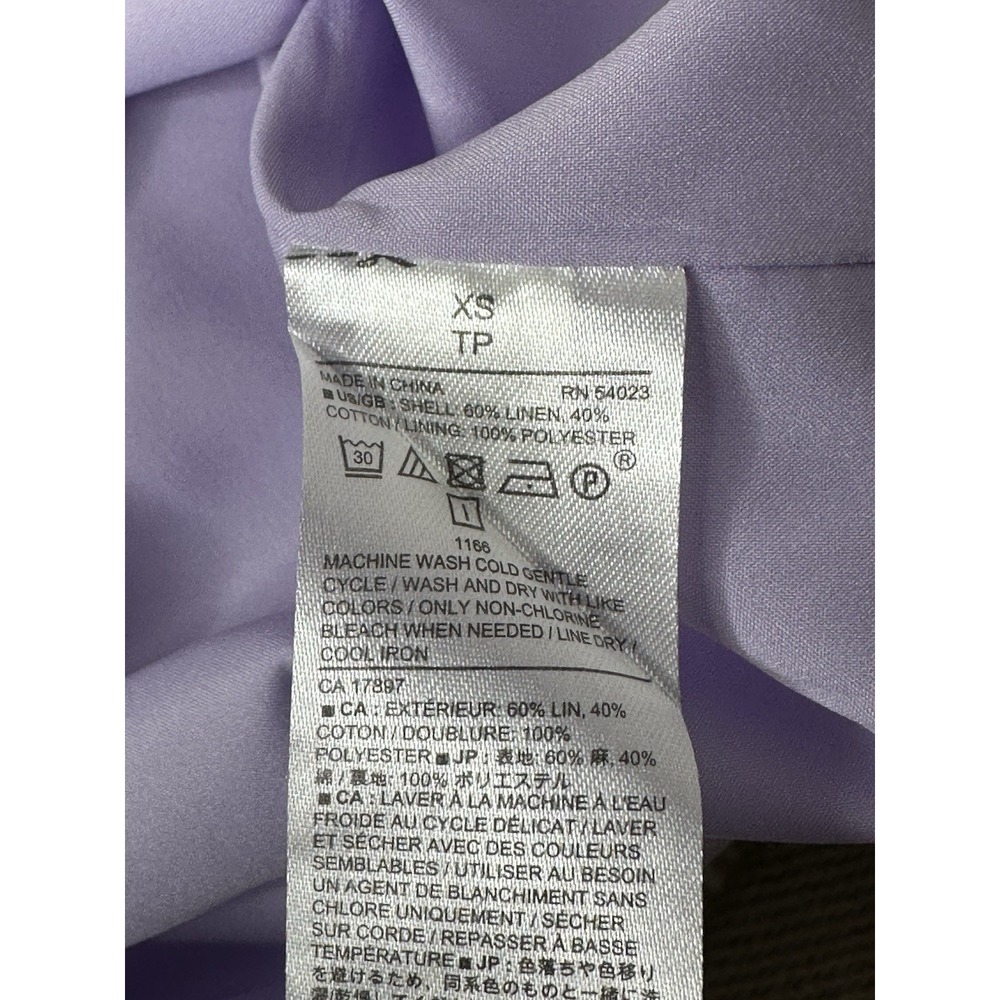 Banana Republic Linen Top Scalloped Hem Lavender Sz XS - Picture 6 of 6